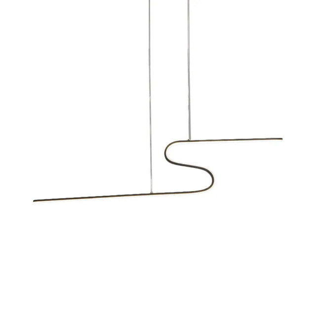 S-Shape Island Pendant Metal Ceiling Lamp In Warm/White Light - Modern Design