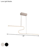 S-Shape Island Pendant Metal Ceiling Lamp In Warm/White Light - Modern Design