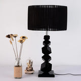 Sarah - Black Drum Night Lamp Classic Fabric Table Light
