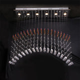 Satin Nickel Crystal Flush Mount Lighting - Perfect For Dining Room