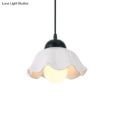 Scalloped Black Ceramic Pendant Light For Dining Room - Elegant 1/3 Fixture