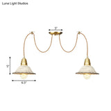 Scalloped Multi-Light Pendant - Traditional Gold Ceramics Swag Hanging Lamp Kit (2/4/6 Bulbs)