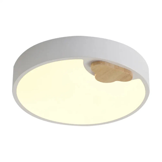 Scandinavian Acrylic Ceiling Light Fixture: White Led Round Flush Mount Lamp 16/19.5 Width