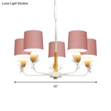 Scandinavian Deer Horn Chandelier - Stylish Metal Wood Hanging Light For Living Room