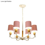 Scandinavian Deer Horn Chandelier - Stylish Metal Wood Hanging Light For Living Room