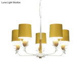Scandinavian Deer Horn Chandelier - Stylish Metal Wood Hanging Light For Living Room