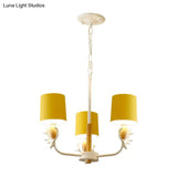 Scandinavian Deer Horn Chandelier - Stylish Metal Wood Hanging Light For Living Room