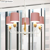 Scandinavian Deer Horn Chandelier - Stylish Metal Wood Hanging Light For Living Room
