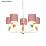 Scandinavian Deer Horn Chandelier - Stylish Metal Wood Hanging Light For Living Room
