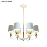 Scandinavian Deer Horn Chandelier - Stylish Metal Wood Hanging Light For Living Room