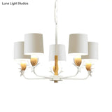 Scandinavian Deer Horn Chandelier - Stylish Metal Wood Hanging Light For Living Room