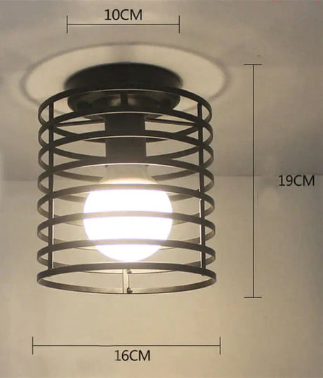 Scarlett Vintage Industrial Iron Cage Led Ceiling Lights 05 Ceiling