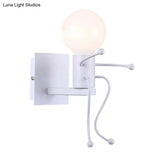Sculpted Wall Sconce With Single Bulb - Modern Metal Night Light For Bedroom