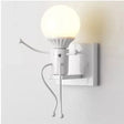 Sculpted Wall Sconce With Single Bulb - Modern Metal Night Light For Bedroom White