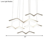Seagull Multi Light Pendant Led Hanging Lamp In Elegant White Acrylic Shade - Choose From 2 3 4 Or