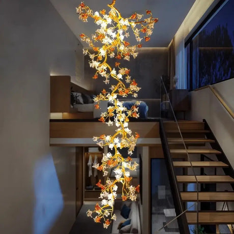 Selene Victorian Palm Crystal Chandelier Brass Pendant Light for Villa & Hotels chandelier