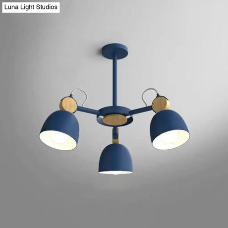 Semi Flush Dome Light With Adjustable Wood Joint For Modern Close-To-Ceiling Lighting