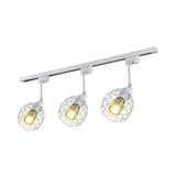 Semi-Flush Industrial Bistro Spotlight With Iron Cage In Black/White/Rust 3 / White