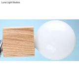 Semi-Flush Open Bulb Ceiling Light With Square Loft Style Design - 3/5 Heads Wood Metallic Mount