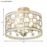 Semi Flush Traditional Clear Glass Ceiling Mounted Light With 3 Bulbs - Silver/Gold Finish Ideal