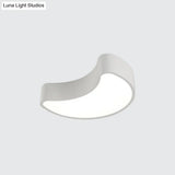 Semi-Moon Led Acrylic Flush Mount Ceiling Fixture For Kids’ Leisure Area - White/Red/Yellow Lighting
