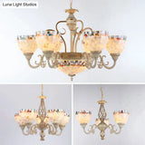 Shell White Chandelier: Mediterranean Suspension Lighting For Living Room
