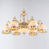 Shell White Chandelier: Mediterranean Suspension Lighting For Living Room 9 / Down