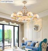 Shell White Chandelier: Mediterranean Suspension Lighting For Living Room