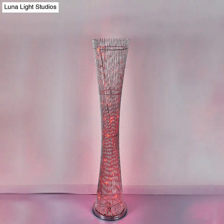Silver Aluminum Canton Tower Led Floor Reading Lamp - Stylish Bedroom Light Décor
