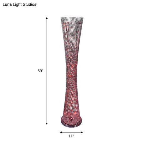Silver Aluminum Canton Tower Led Floor Reading Lamp - Stylish Bedroom Light Décor