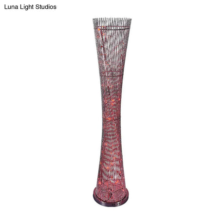 Silver Aluminum Canton Tower Led Floor Reading Lamp - Stylish Bedroom Light Décor