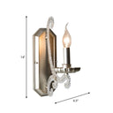 Silver Crystal Beaded Wall Lighting Fixture: Elegant Rustic Candlestick Lamp For Corridor 1 /