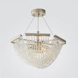 Silver Crystal Strand Chandelier Pendant Light For Traditional Living Room / 15