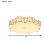 Silver Flower Ceiling Lamp: Simple Style Led Flush Mount Light Fixture For Bedroom -