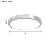 Silver Led Bedroom Ceiling Flush Mount Simple Style Acrylic Diffuser Sizes: 7.5/9/10 Dia