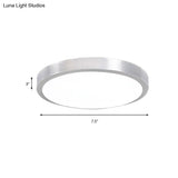 Silver Led Bedroom Ceiling Flush Mount Simple Style Acrylic Diffuser Sizes: 7.5/9/10 Dia