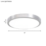 Silver Led Bedroom Ceiling Flush Mount Simple Style Acrylic Diffuser Sizes: 7.5/9/10 Dia