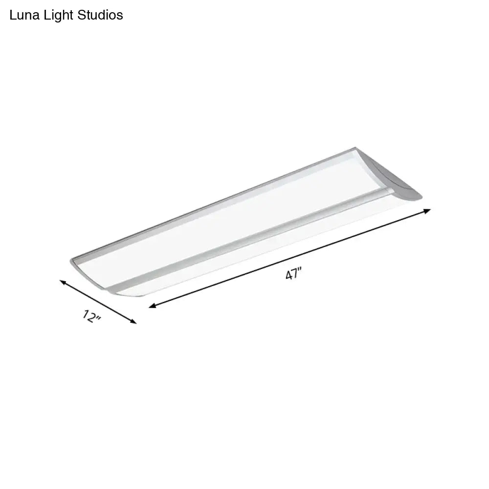 Silver Led Bedroom Flush Light Fixture