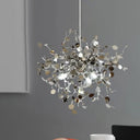 Silver Metal Led Pendant Light Fixture For Modern Living Rooms