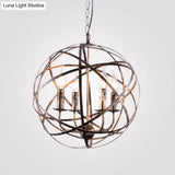 Silver Pendant Chandelier - 4-Light Metal Candle-Style Fixture For Dining Room