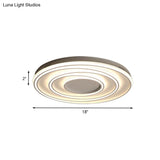 Simple 2 - Loop Acrylic Ceiling Light Led Flush Lamp For Bedroom - 18’/23’ Width Mountable White