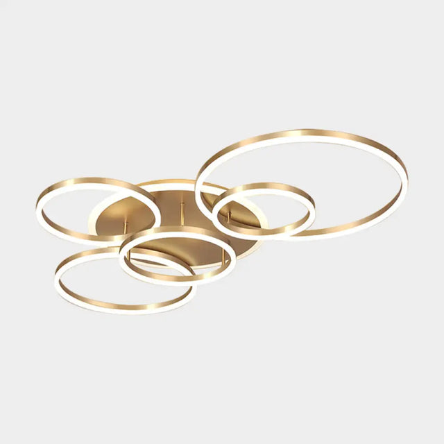 Simple 2-Tier Gold Flush Mount Ceiling Light With Metal Frame - 2/3/5 Lights Warm/White Ideal For