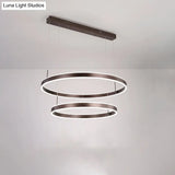 Simple Acrylic Led Chandelier Pendant - 2/3 Tiered Tapered Parlor Hanging Lamp In Coffee
