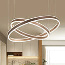 Simple Acrylic Led Chandelier Pendant - 2/3 Tiered Tapered Parlor Hanging Lamp In Coffee / 2 Tiers