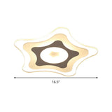 Simple Acrylic Led Flush Ceiling Light With Five-Pointed Star Design - Warm/White/3 Color 16.5/20.5