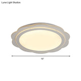 Simple Acrylic Led Flush Mount Light: White Flower Shape For Bedroom & Porch