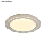Simple Acrylic Led Flush Mount Light: White Flower Shape For Bedroom & Porch