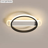 Simple Acrylic Led Flush Mounted Ceiling Light In Black - Round/Square - Oblong Shape Warm/White