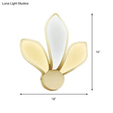 Simple Acrylic Led Petal Wall Sconce With 3 Lights For Bedroom Lighting In Neutral/White/Warm Light