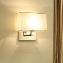 Simple Beige Fabric Led Wall Light Sconce For Bedroom / A
